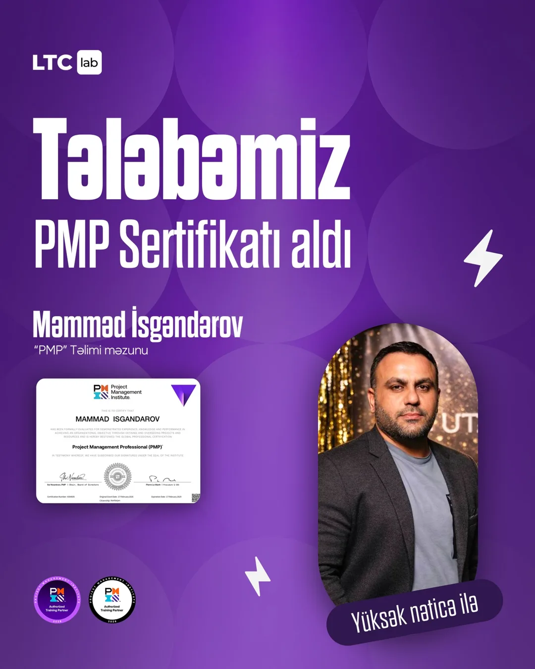 LTC Lab PMP məzunu 5, PMP sertifikatı